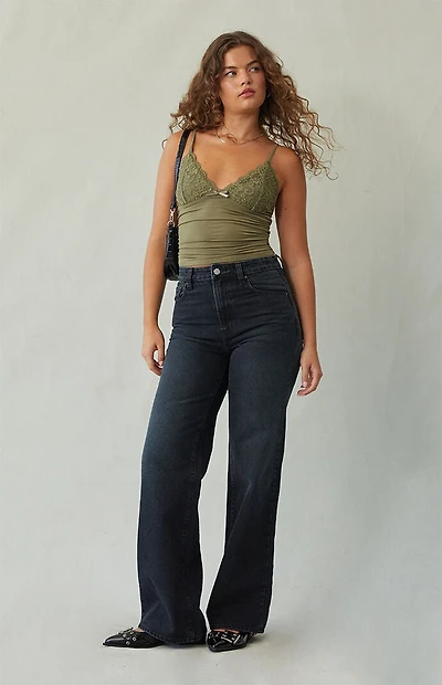 Pacsun Madison High Waisted Girlfriend Jeans Black