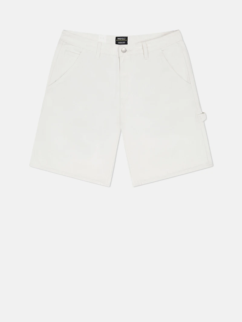 WeSC Cream Carpenter Baggy Shorts