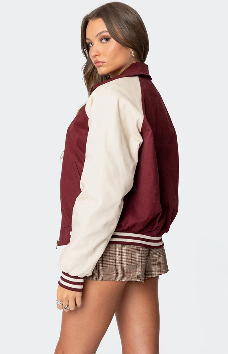 Edikted Varsity Oversized Bomber Jacket