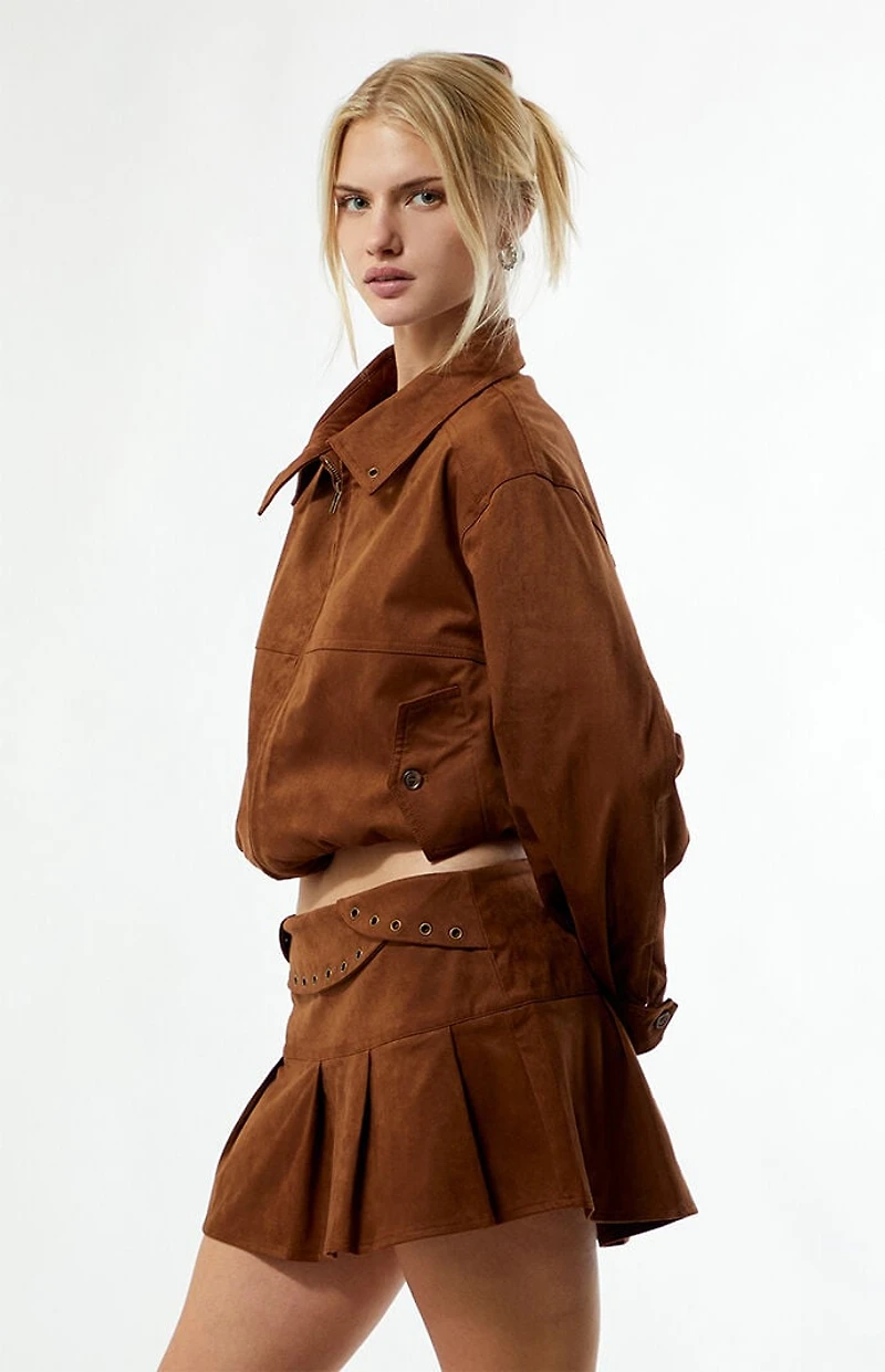 Zemeta Faux Suede Attic Box Mini Skirt