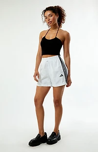 adidas White 3-Stripes Woven Shorts