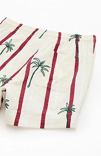 Pacsun Palm Striped Seersucker 4.5" Swim Trunks