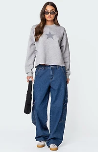 Edikted Gingham Star Sweatshirt