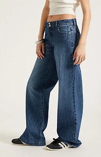 Pacsun Zoe Low Rise Girlfriend Jeans Pinstripe