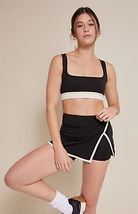 PAC 1980 WHISPER Active Black Contrast Split Mini Skort