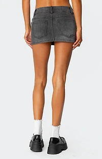 Edikted Bev Stretchy Denim Micro Skirt