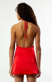 Beverly and Beck Ivy Satin Cowl Neck Mini Dress