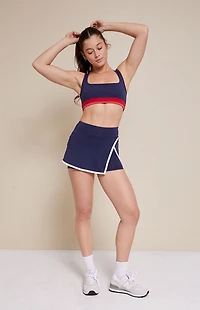 PAC 1980 WHISPER Active Navy Contrast Split Mini Skort