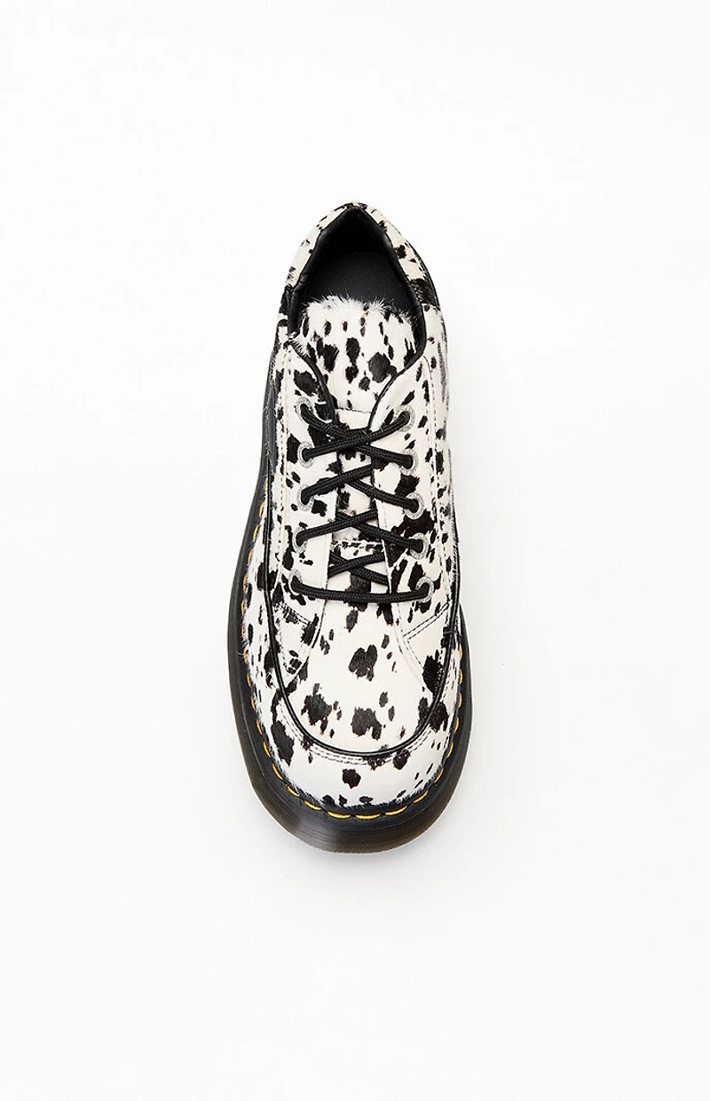 Dr Martens Women's Buzz 5-Eye Dalmatian Hair On Leather Sneakers
