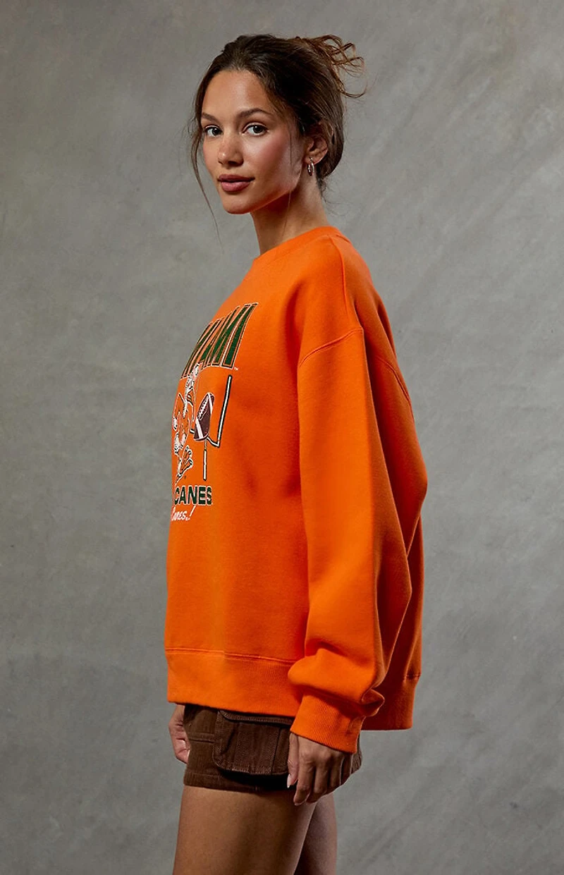 WILD COLLECTIVE Miami Hurricanes Crew Neck Sweatshirt