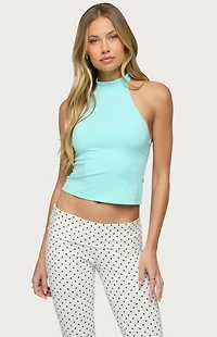 Edikted Ikara Backless High Neck Halter Top