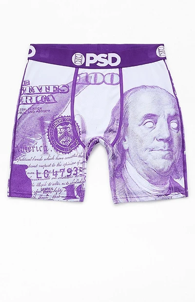 PSD Underwear Purple C-Note Boxer Briefs