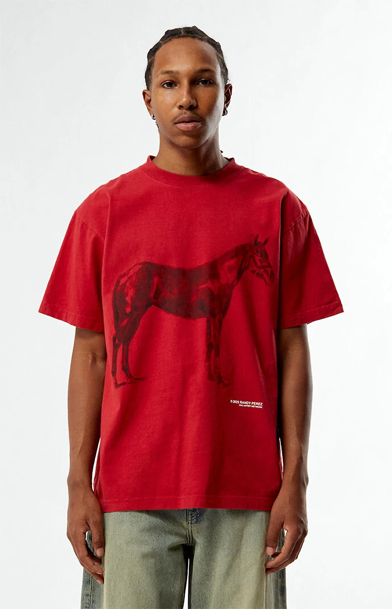Pacsun Pac Artist Network x Randy Perez Red Horse T-Shirt