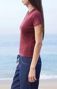 John Galt Burgundy Hailie Short Sleeve Top