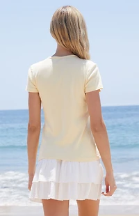 John Galt Yellow Hailie Short Sleeve Top