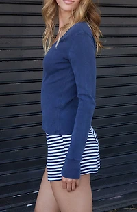 John Galt Blue Striped Emery Shorts