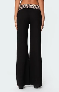Edikted Leopard Fold Over Pants