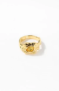Pacsun Gold Gemstone Ring