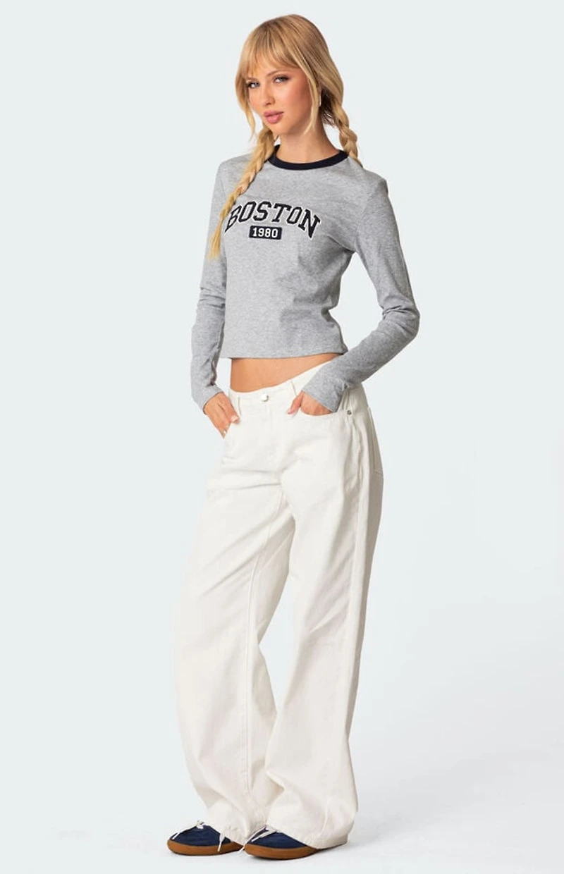 Edikted Boston Long Sleeve T-Shirt