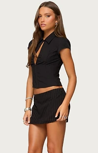 Edikted Myrna Cut Out Collar Top