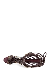 AZALEA WANG Women's Shai Plum Multi Stiletto Sandals