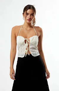 Your Favorite Clover Tie Front Tank Top