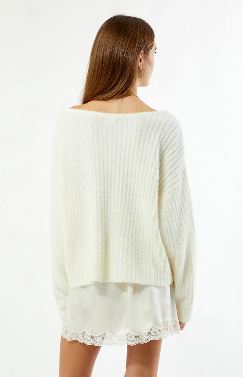 Beverly and Beck Ginger V-Neck Fuzzy Sweater