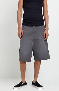 Pacsun Austin Extreme Baggy Jean Shorts Cargo Carpenter Charcoal