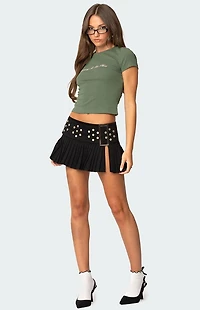 Edikted Roxy Side Slit Pleated Mini Skirt