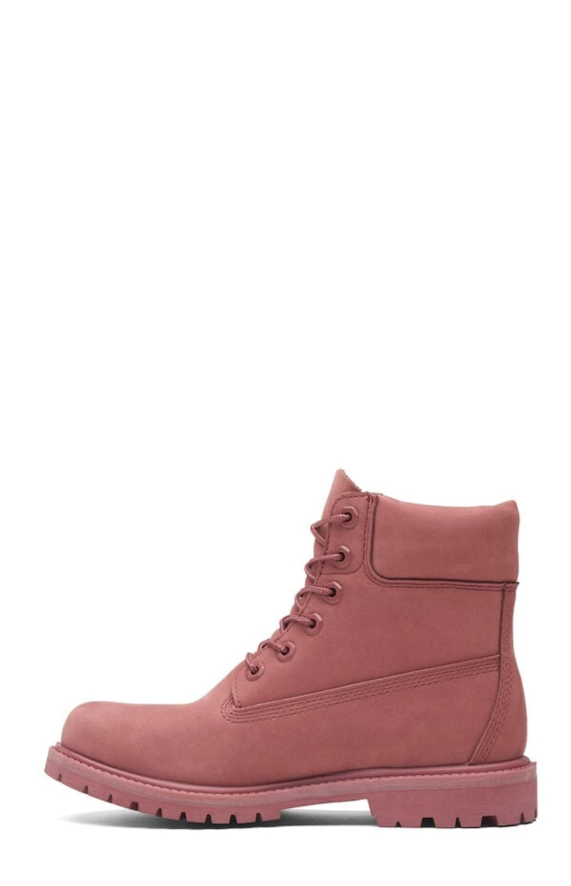 Timberland Women's Red Premium 6inch Waterproof Lace-Up Boots