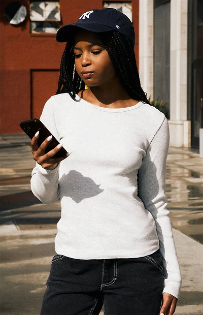 John Galt Silver Leah Long Sleeve Top