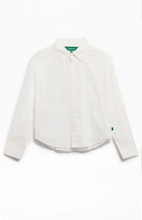 FIELD OF STUDY by Pacsun Grid Cropped Boxy Long Sleeve Shirt