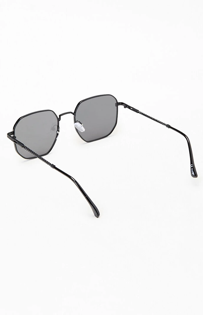 Pacsun Black Metal Rectangle Frame Sunglasses