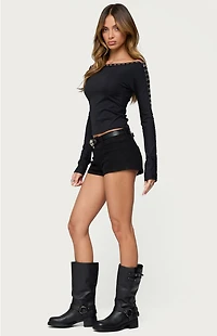 Edikted Zaina Hook & Eye Boat Neck Top