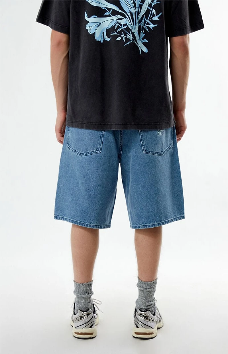 The Met x Pacsun Moon Flask Lily Baggy Denim Shorts