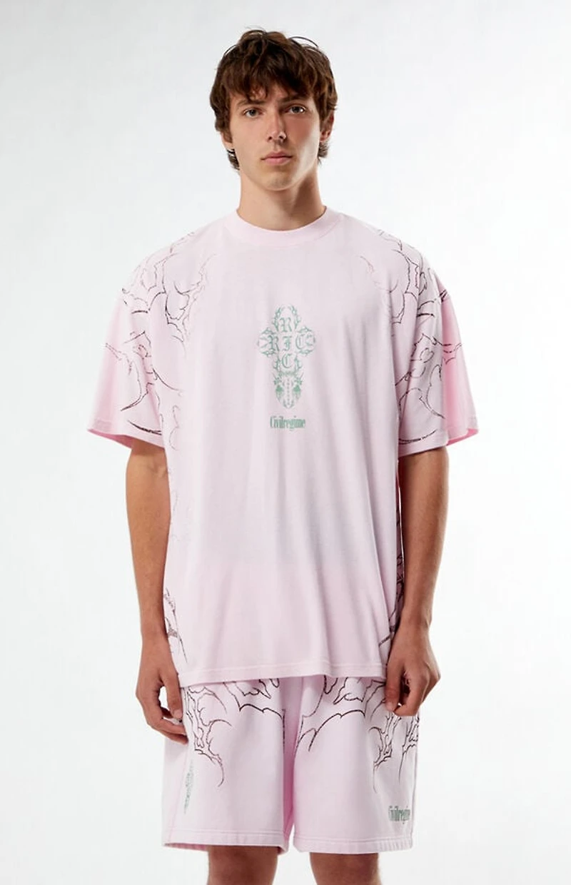 Civil Pink Concrete Sin Acot T-Shirt