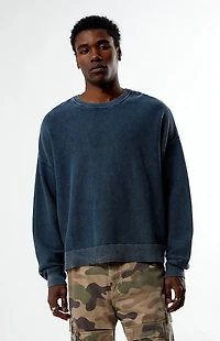Pacsun Blue Textured Crew Neck Sweater