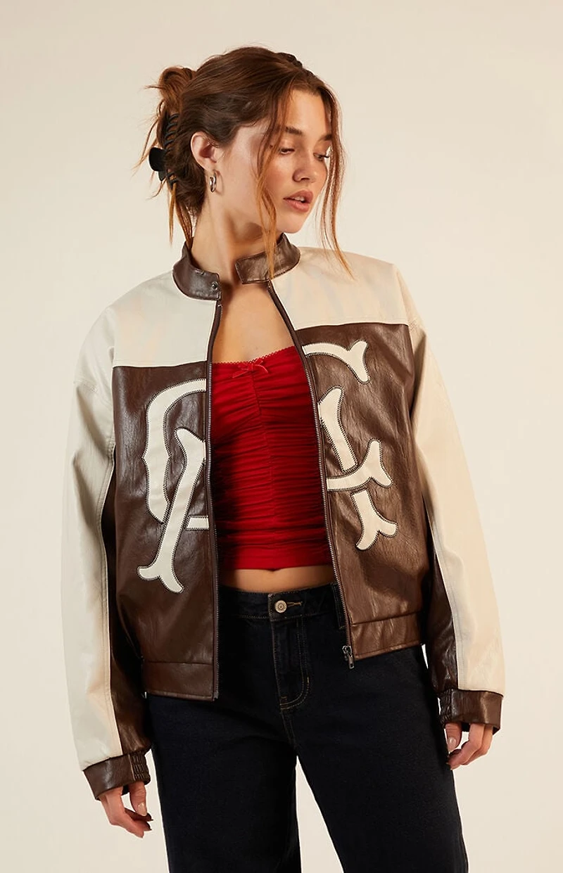 Pacsun Faux Leather Oversized Moto Jacket