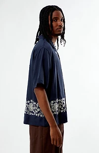 Pacsun Navy Remi Oversized Resort Camp Shirt