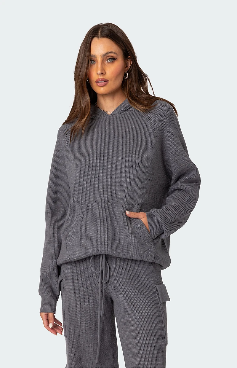 Edikted Wynter Oversized Knit Hoodie