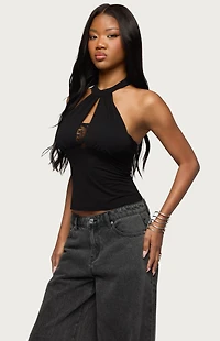 Edikted Lielle Lacey Layered Halter Top