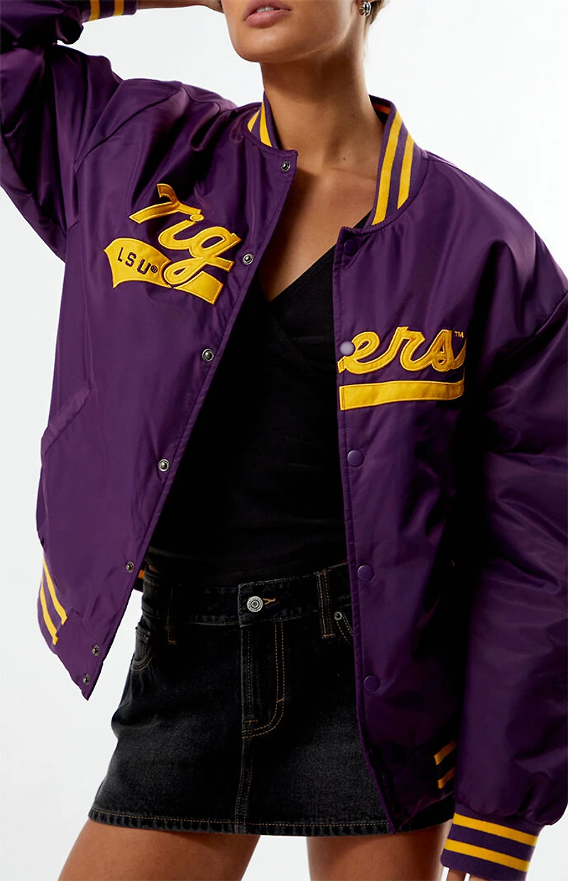 HYPE & VICE LSU Tigers A-Game Varsity Bomber Jacket