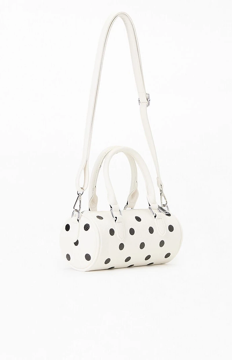 Pacsun Polka Dot Faux Leather Mod Spot Barrel Bag