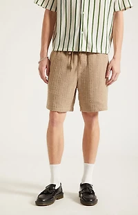 Pacsun Brown Textured Linen Shorts