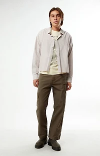 Pacsun Notice Striped Button Down Cropped Long Sleeve Shirt