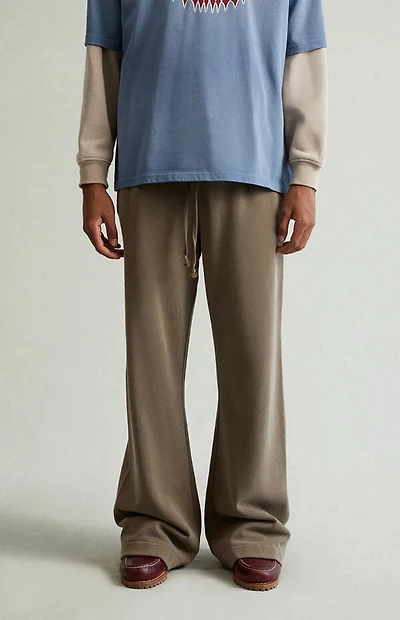 Pacsun Brown Fleece Baggy Bootcut Sweatpants