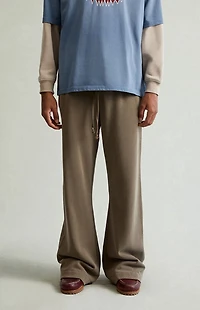 Pacsun Brown Fleece Baggy Bootcut Sweatpants