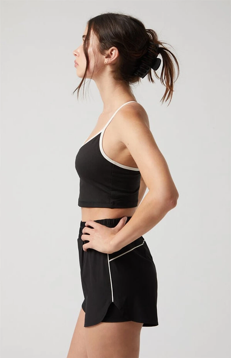 PAC 1980 WHISPER Active Black Charlie X-Back V-Neck Sports Bra