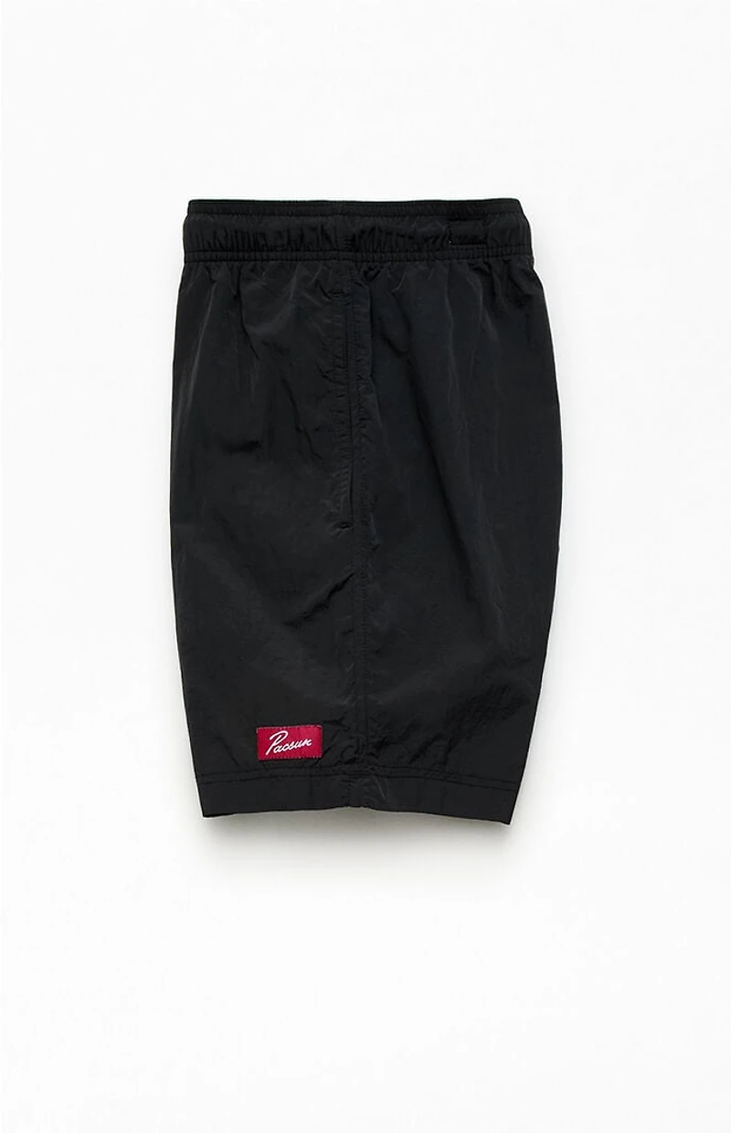 Pacsun Black Salt Solid 6" Volley Swim Trunks