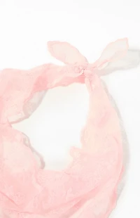 LA Hearts Pink Lace Headscarf